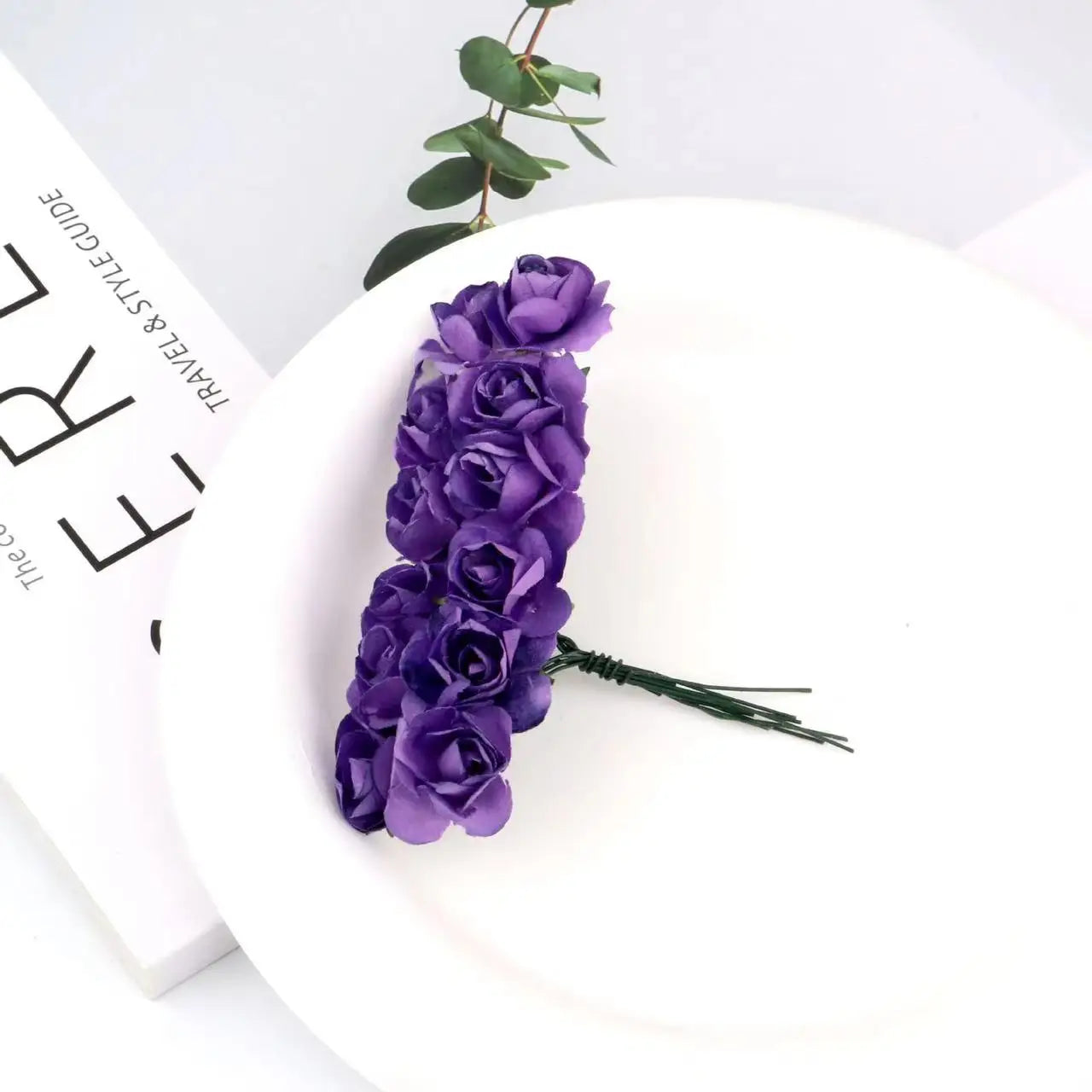 Artificial Paper Rose Bouquet For Scrapbooking And Wedding Decor