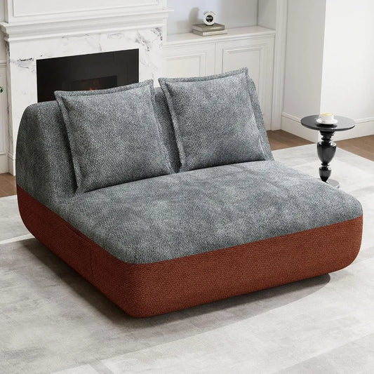 XIUWO Armless Loveseat Sofa With Side Pocket Living Room