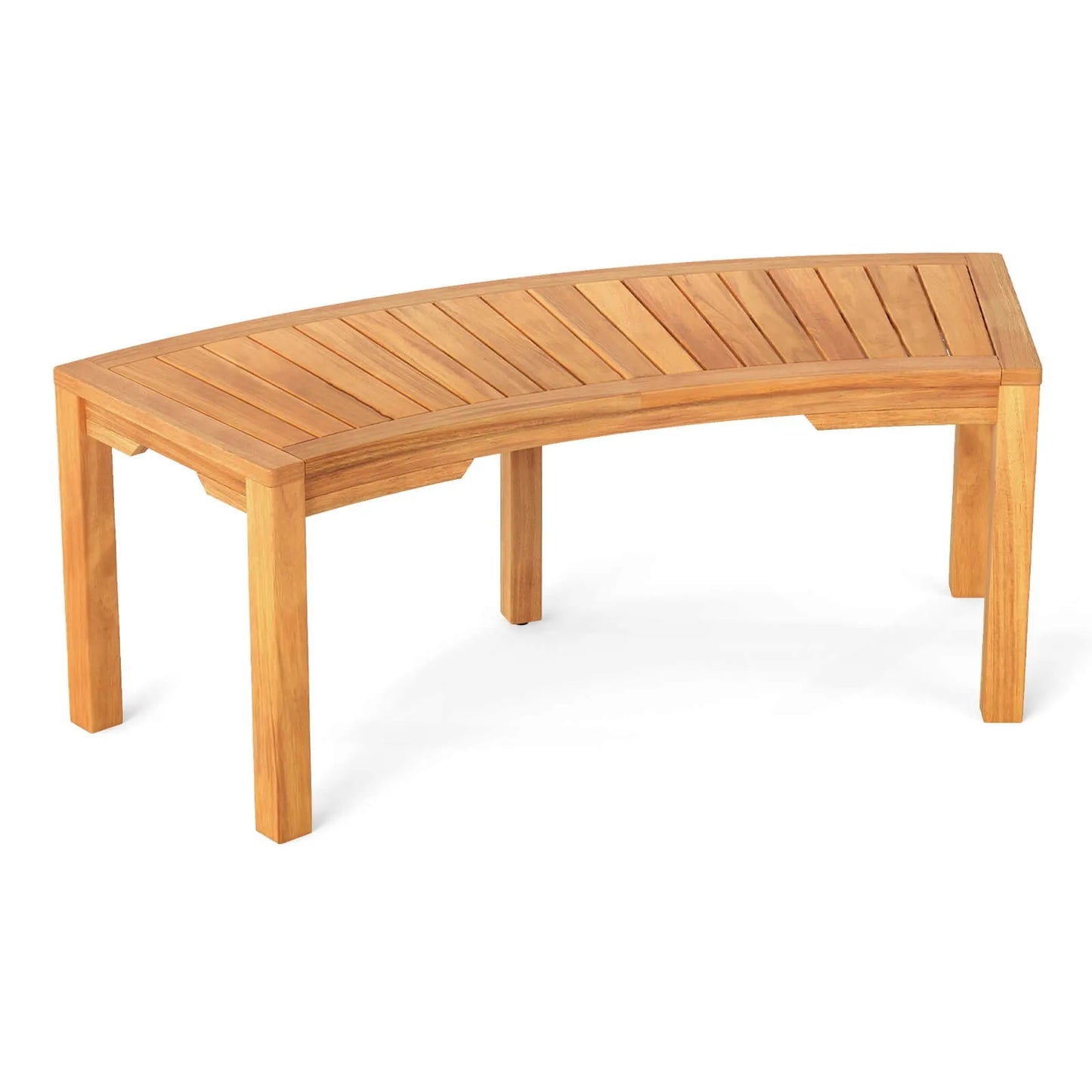Outdoor Curved Tree Bench With Slatted Seat For Garden