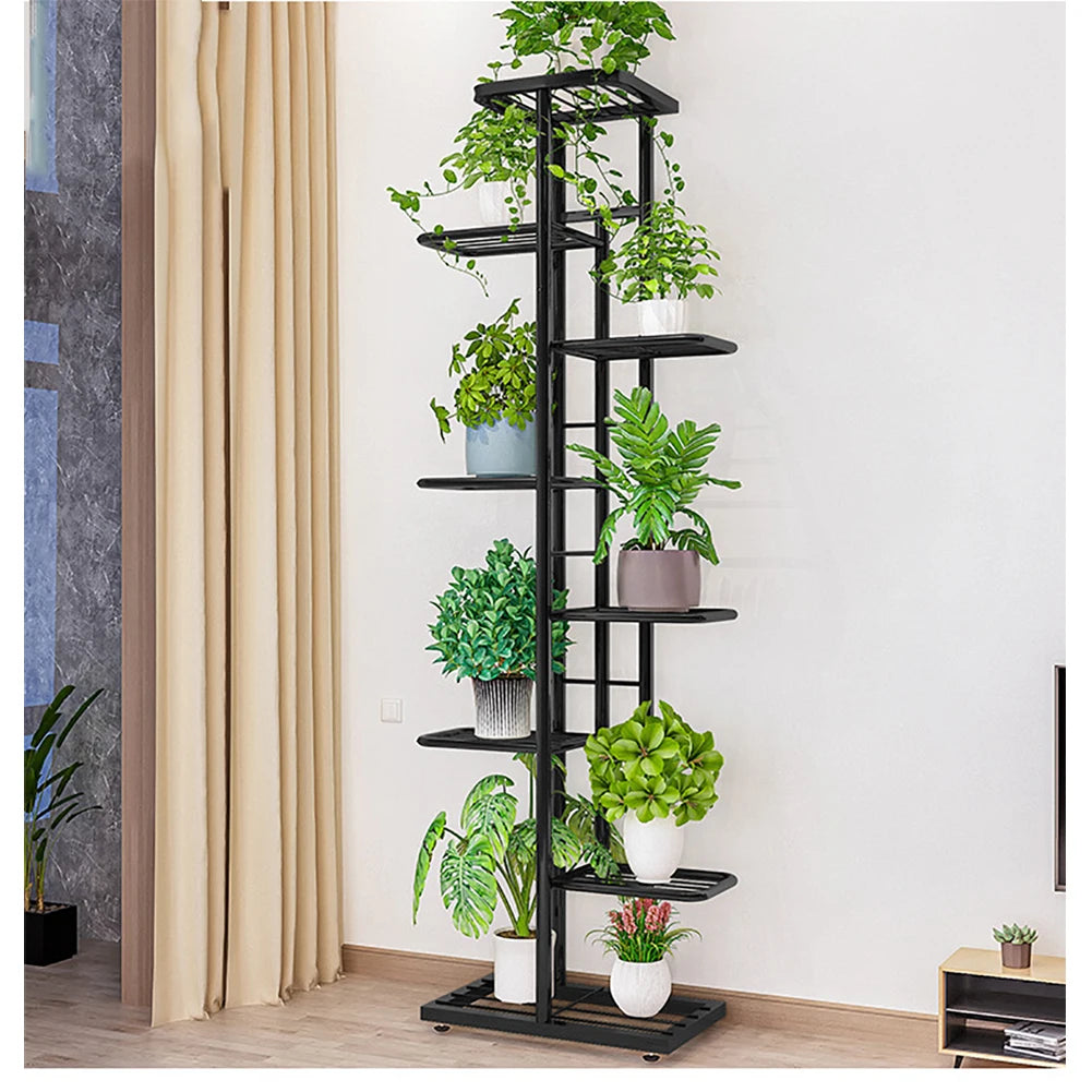 Metal Plant Stand 8-Tier Indoor Outdoor Garden Display