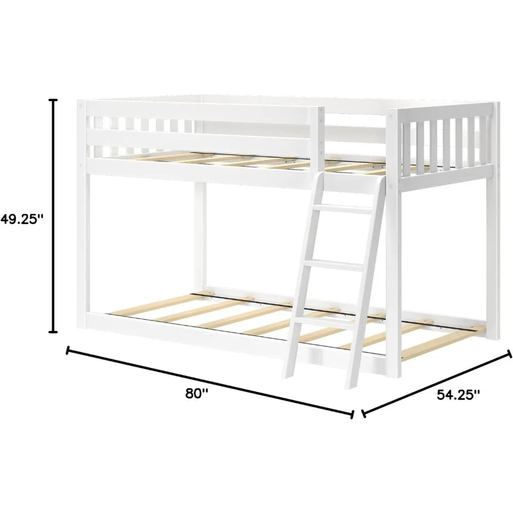 Hign-concerned Low Bunk Bed Solid Wood Bed Frame Slats
