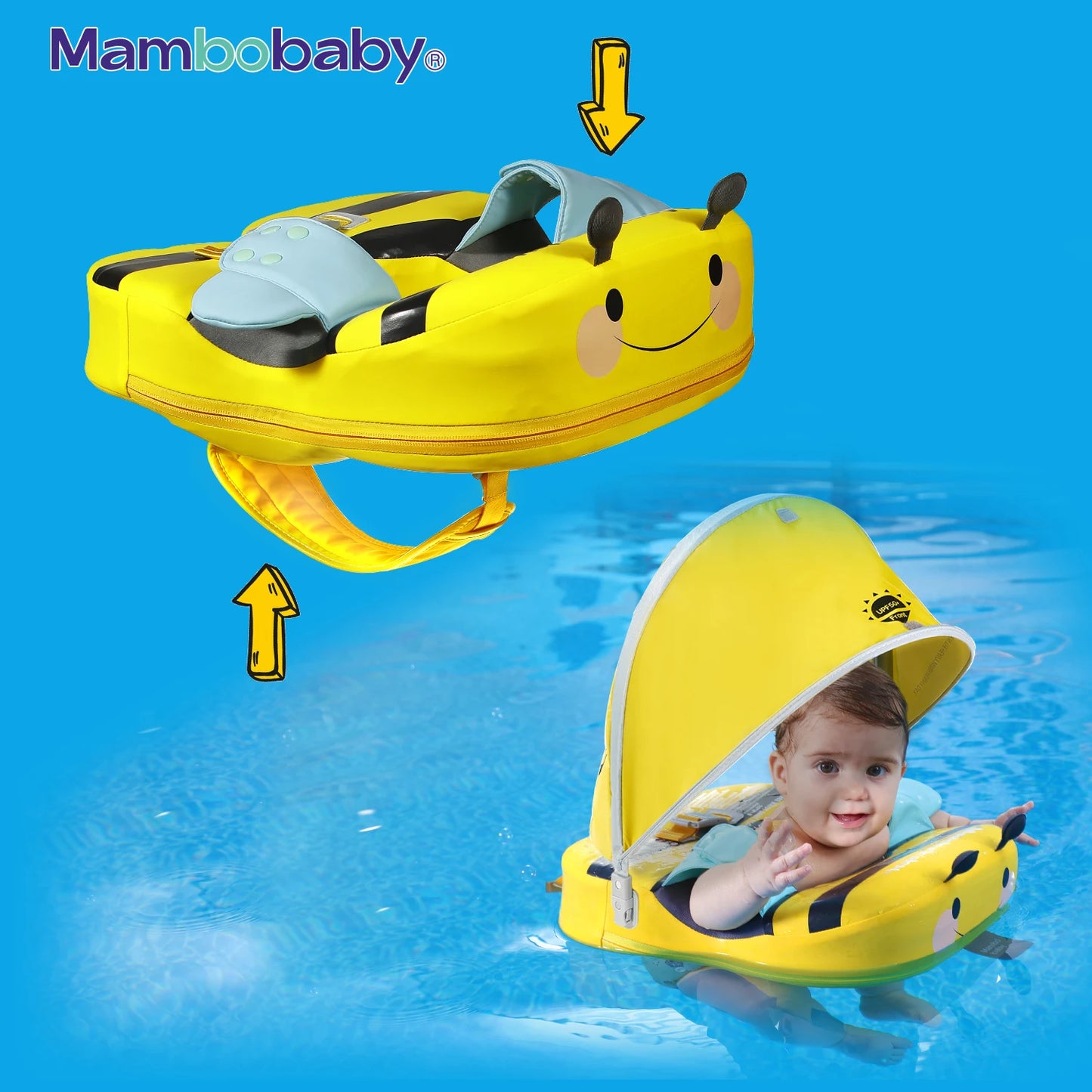Mambobaby Baby Float With Sunshade And Crotch Strap