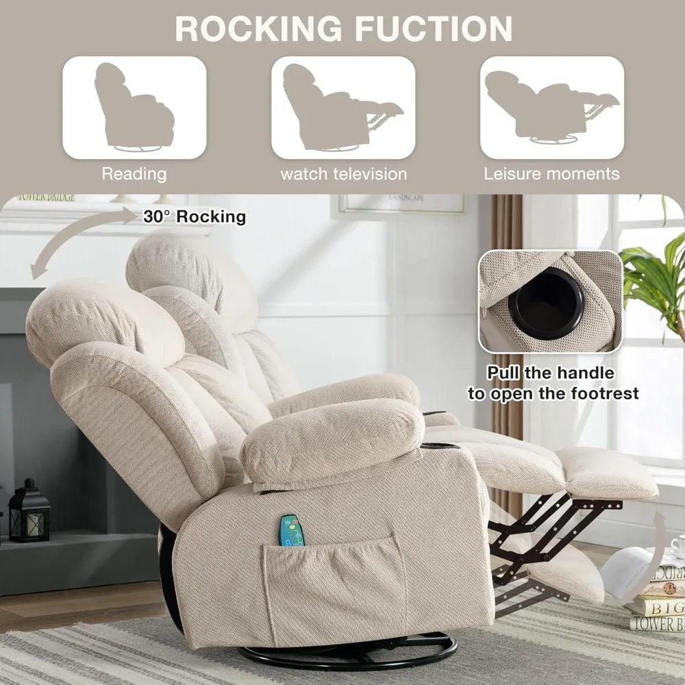XIAOLANG 360 Swivel Recliner Massage Chair With USB Ports