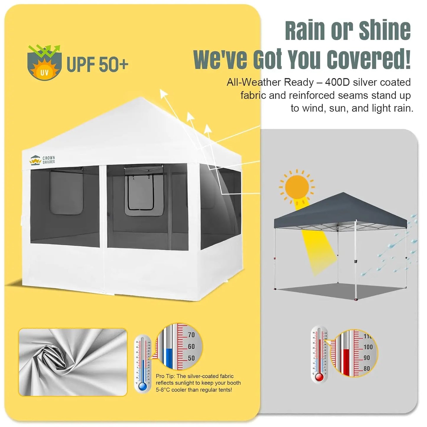 Pop Up Canopy Tent With Mosquito Netting And Centerlock Setup