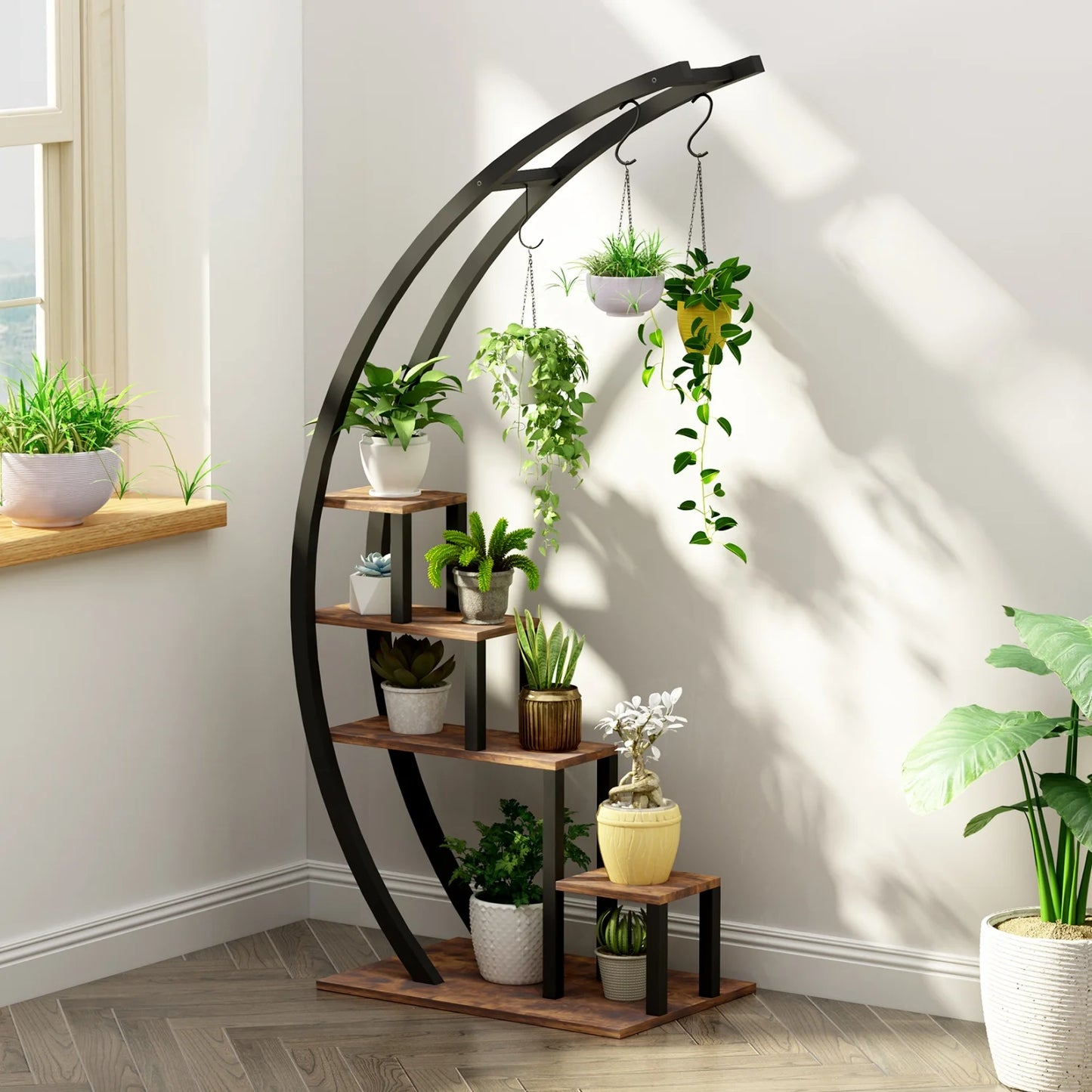 HiMISS Two Pack Five Tier Plant Stand Indoor Outdoor Plant Shelf