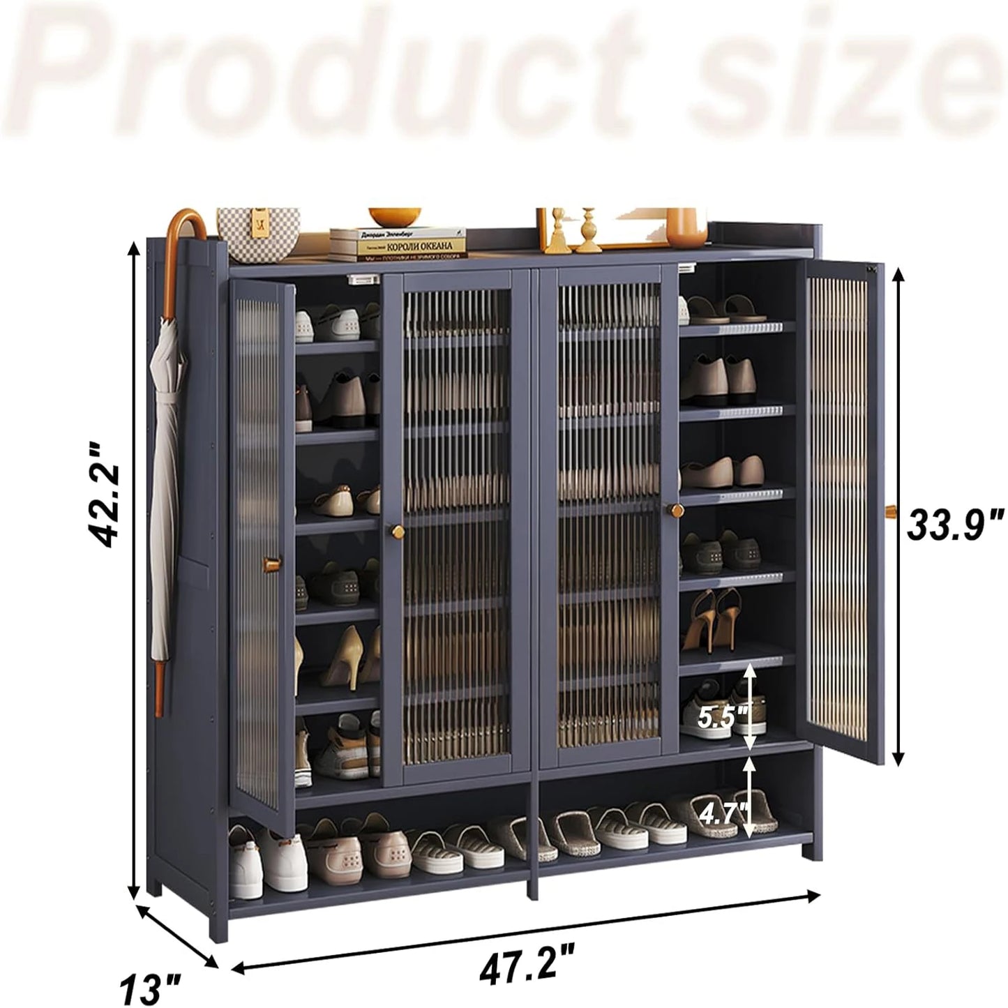Bamboo Shoe Cabinet With Acrylic Door Shoe Rack Organizer