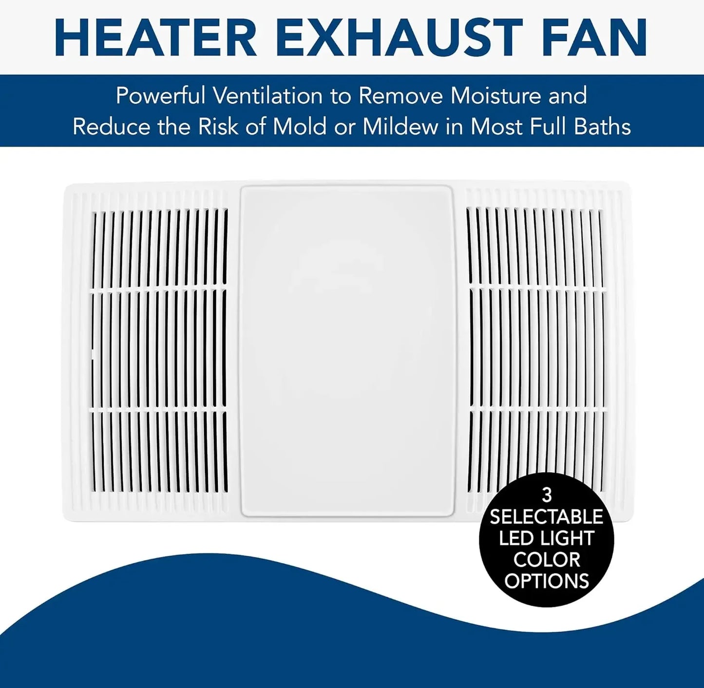 PowerHeat Bathroom Exhaust Fan Heater and LED Light Combination 80 CFM