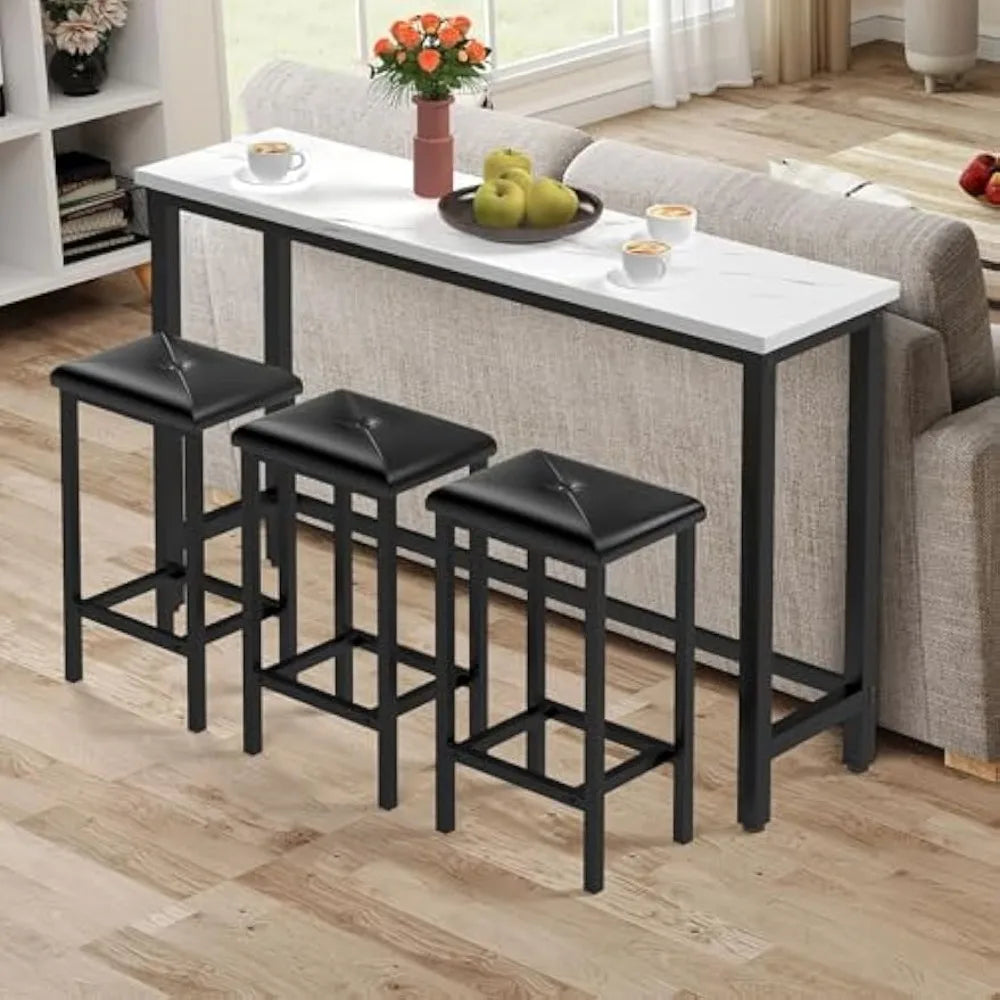 DAFIFY Modern Faux Marble Counter Height Bar Table Set