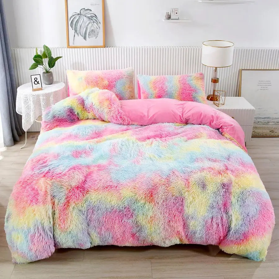 Rainbow Girls Bedding Set 3-Piece Duvet Cover Pillowcases