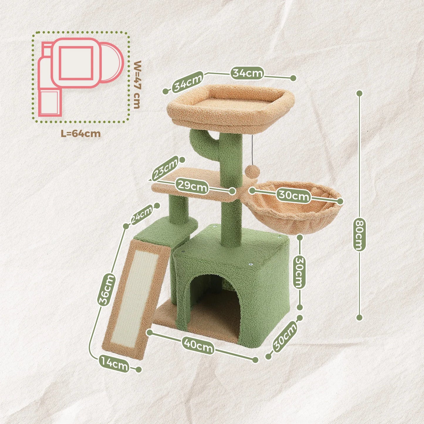 PAWZ Road Cat Tower For Indoor Cats Scratching Posts