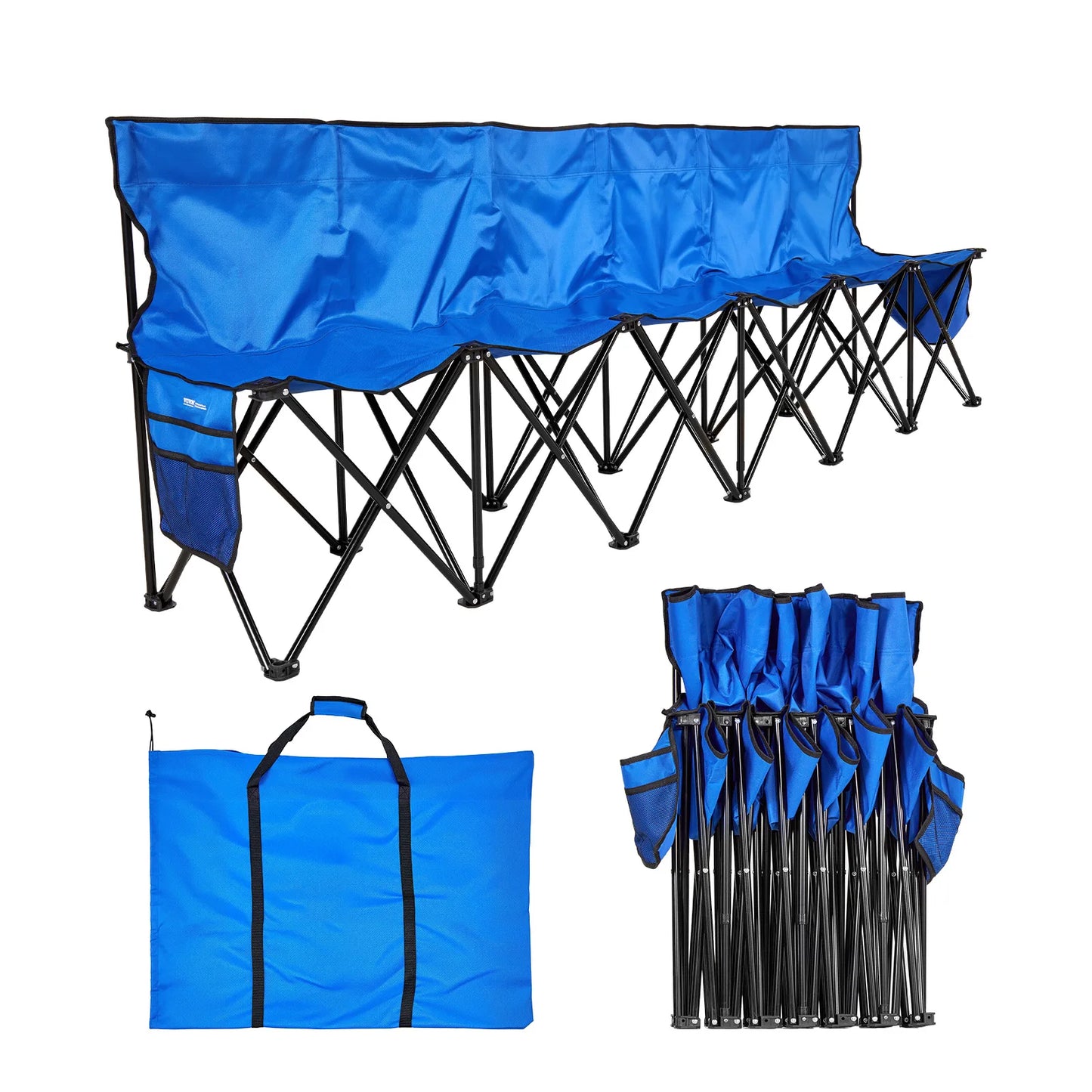 SucceBuy Portable Folding Soccer Bench With Side Pockets