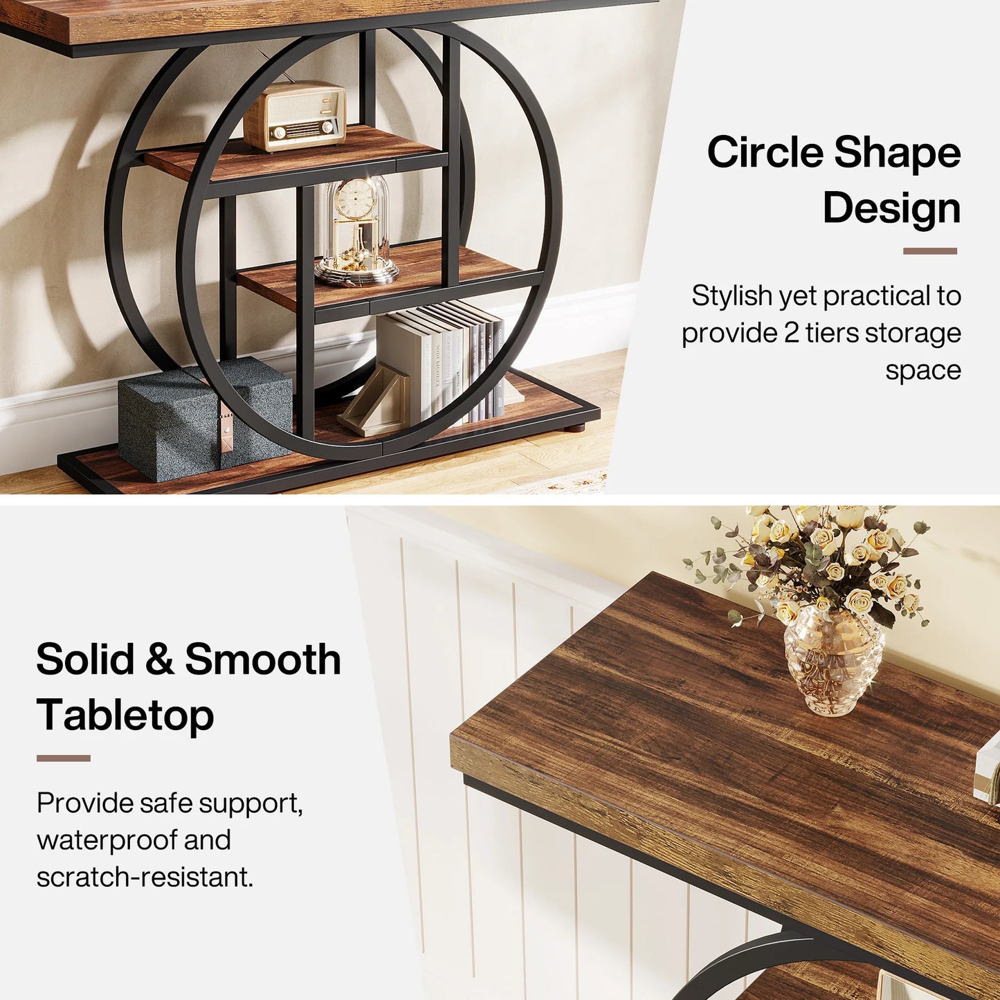 Tribesigns Console Table 4 Tier Entryway Sofa Table