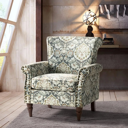 MKDK Modern Wingback Accent Chair Upholstered Armchair