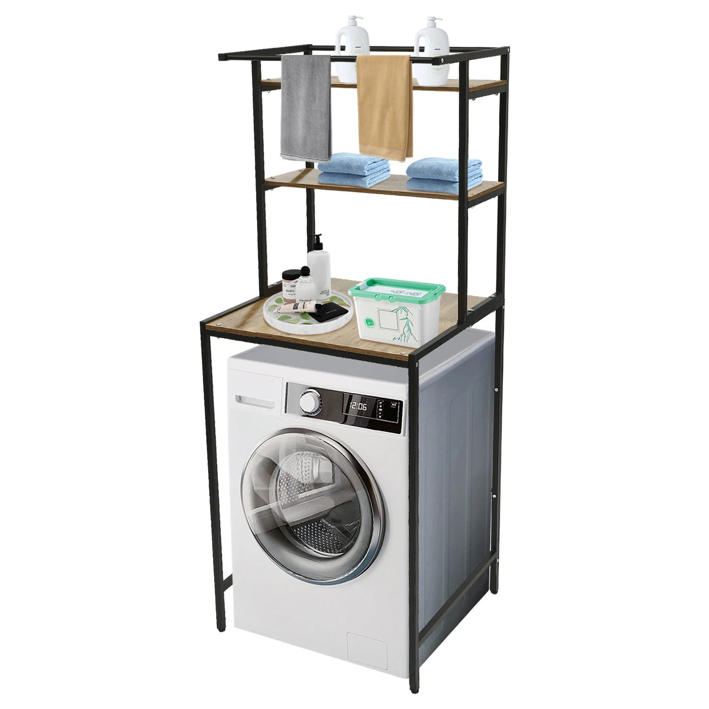Triple Tier Washer Dryer Storage Shelf For Laundry Room