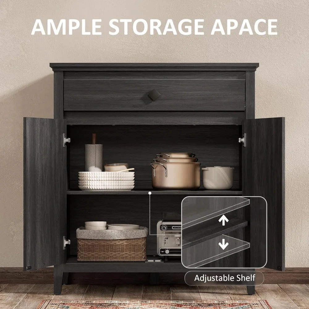 LuxeMerge Sideboard Buffet Cabinet With Power Outlet