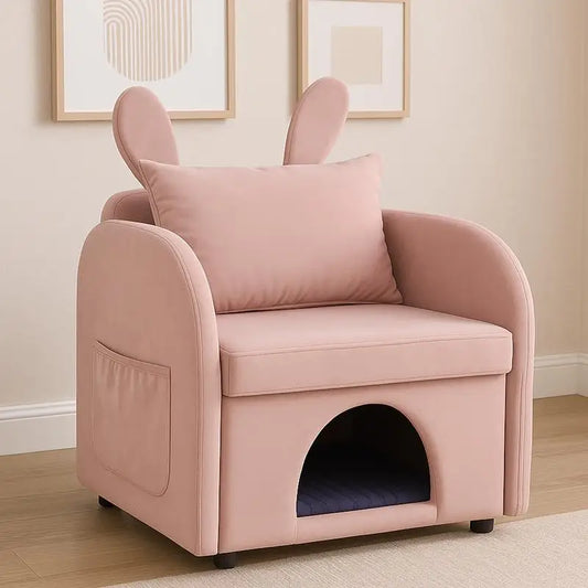 General Use Velvet Bunny Armchair Pet Hideaway Chair