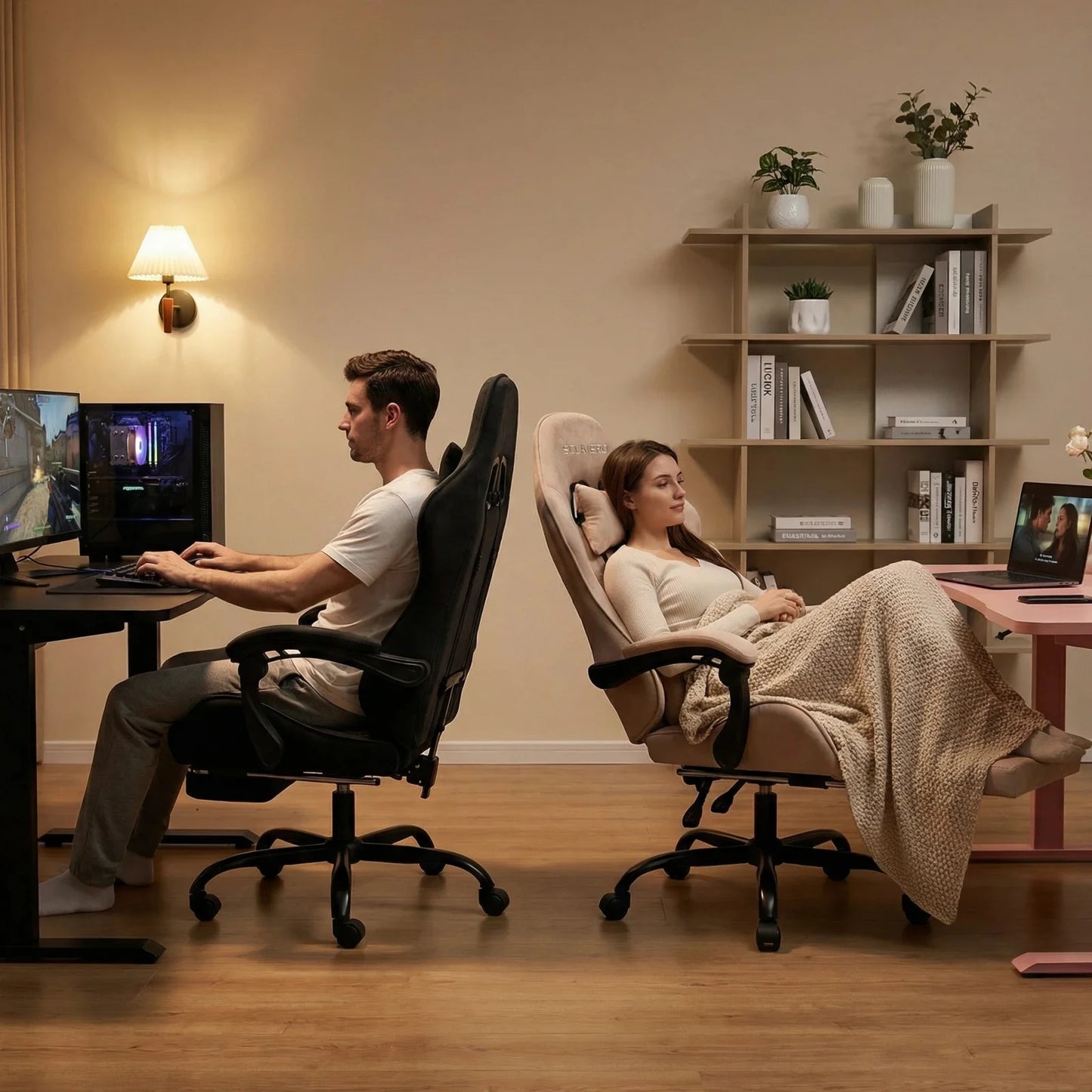 Massage Gaming Chair Ergonomic Office Chair With Headrest