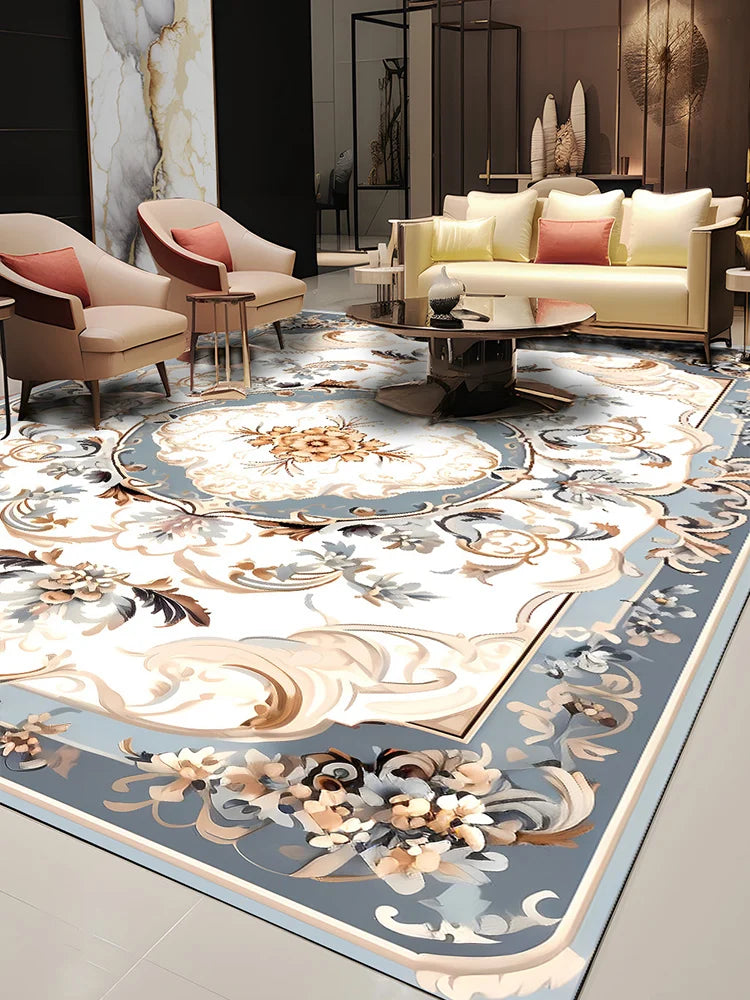 Pastoral Style Polyester Floor Rug for Living Room Bedroom