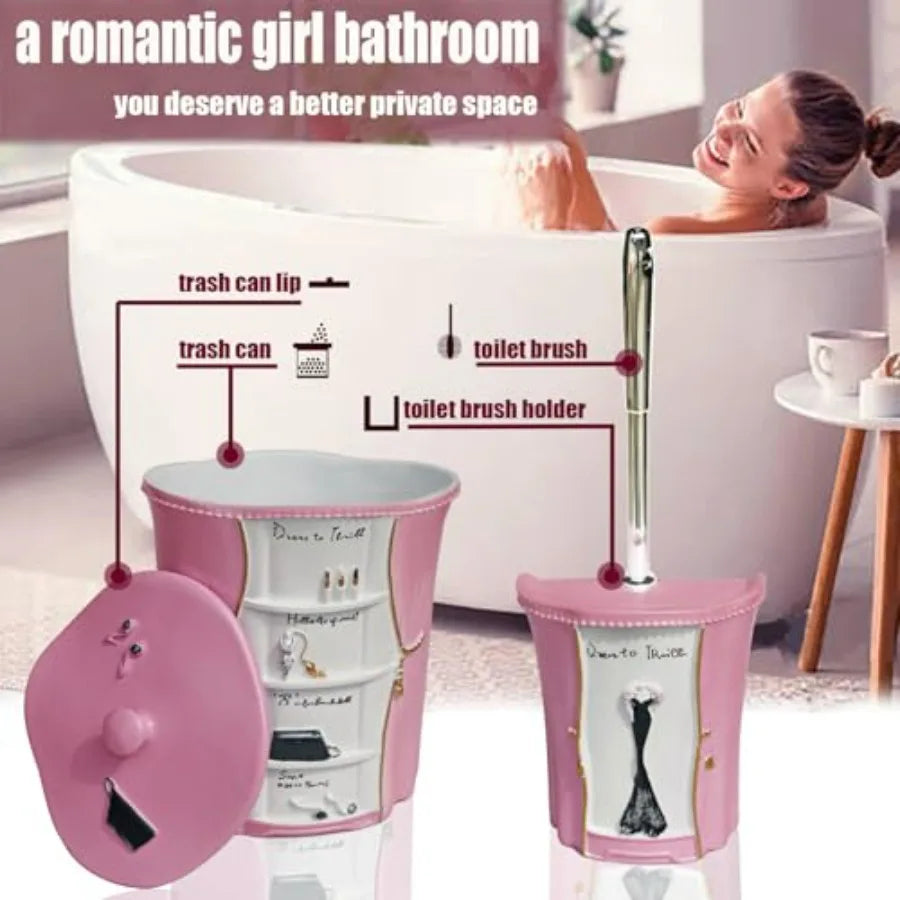 Bathroom Accessories Set With Soap Dispenser And Toothbrush Holder