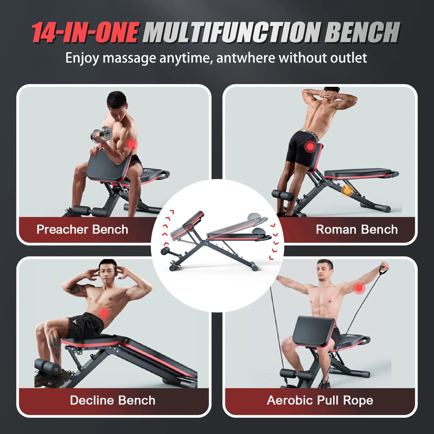 Foldable 14 In 1 Dumbbell Bench For FullBody Conditioning