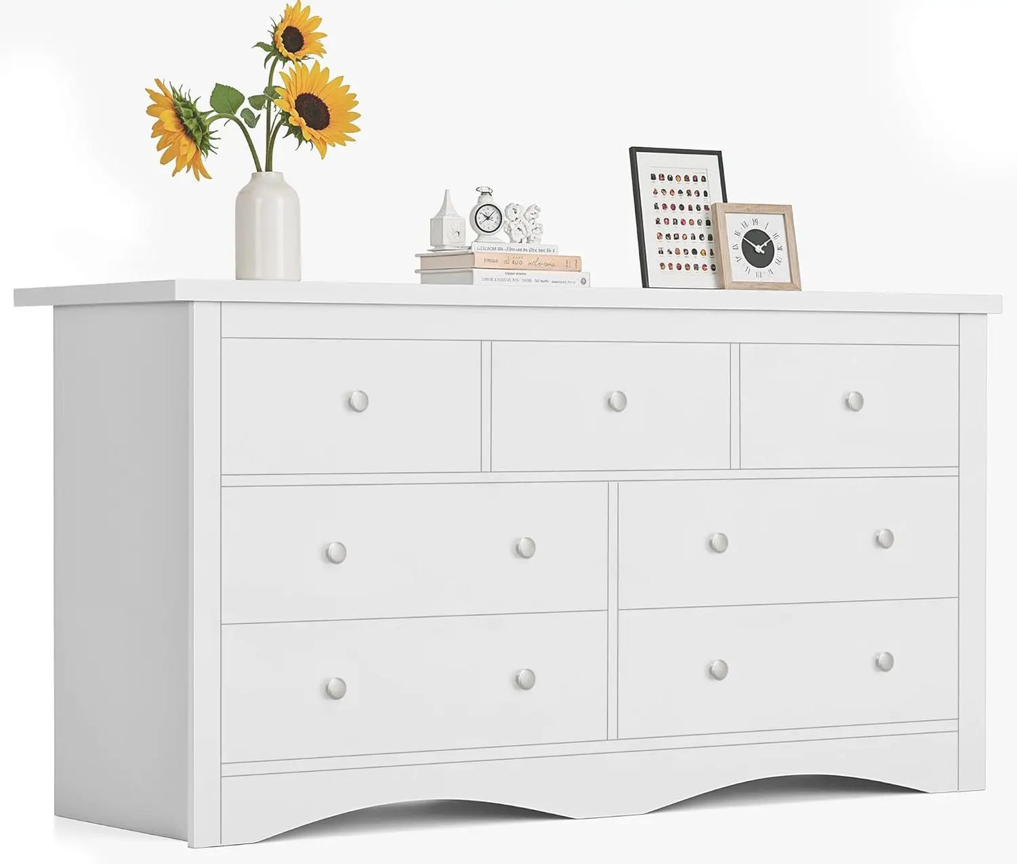 Furmax Dresser For Bedroom 7 Drawer Chest TV Stand Storage
