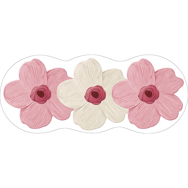 Facaishu Soft Fluffy Bedroom Floor Mat Flower Design Rug