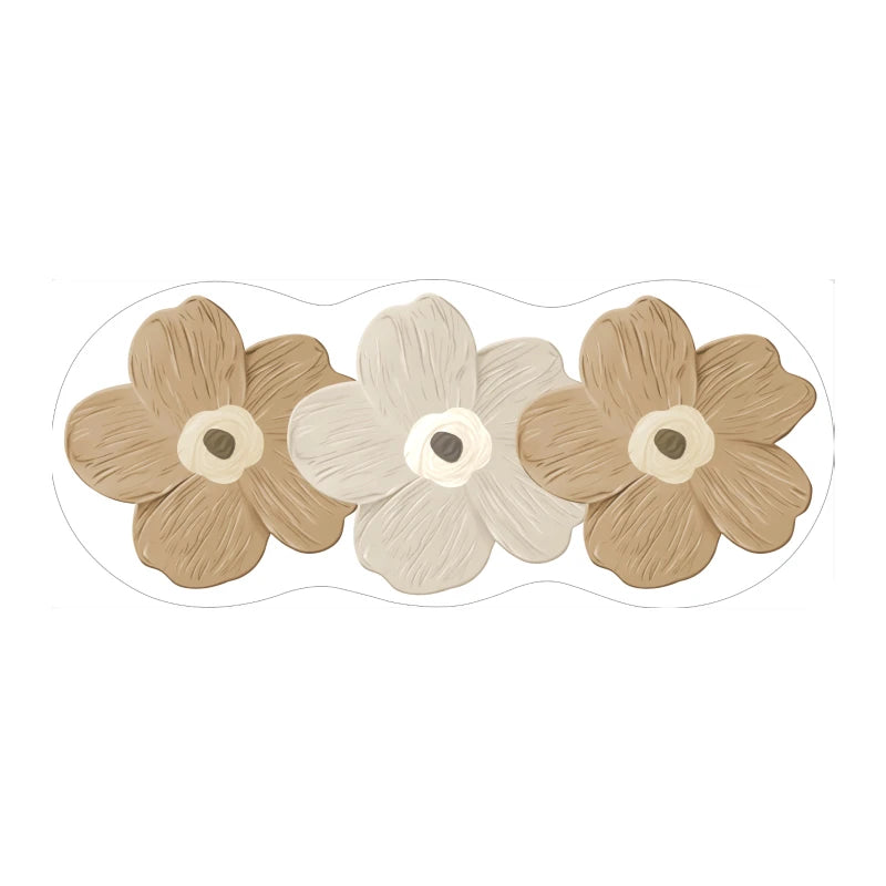 Facaishu Soft Fluffy Bedroom Floor Mat Flower Design Rug