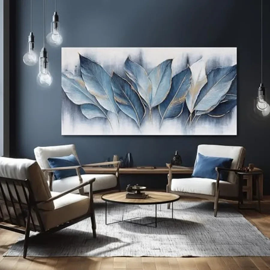 Framed Leaves Canvas Wall Art Modern Abstract Fade Resistant