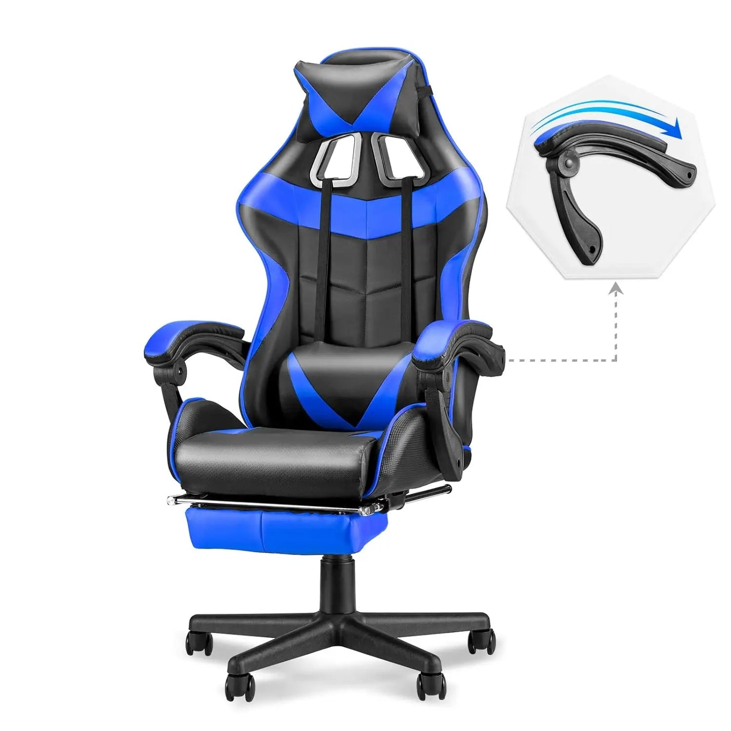 Ergonomic Gaming Chair With Bunny Ears Headrest Lumbar Support