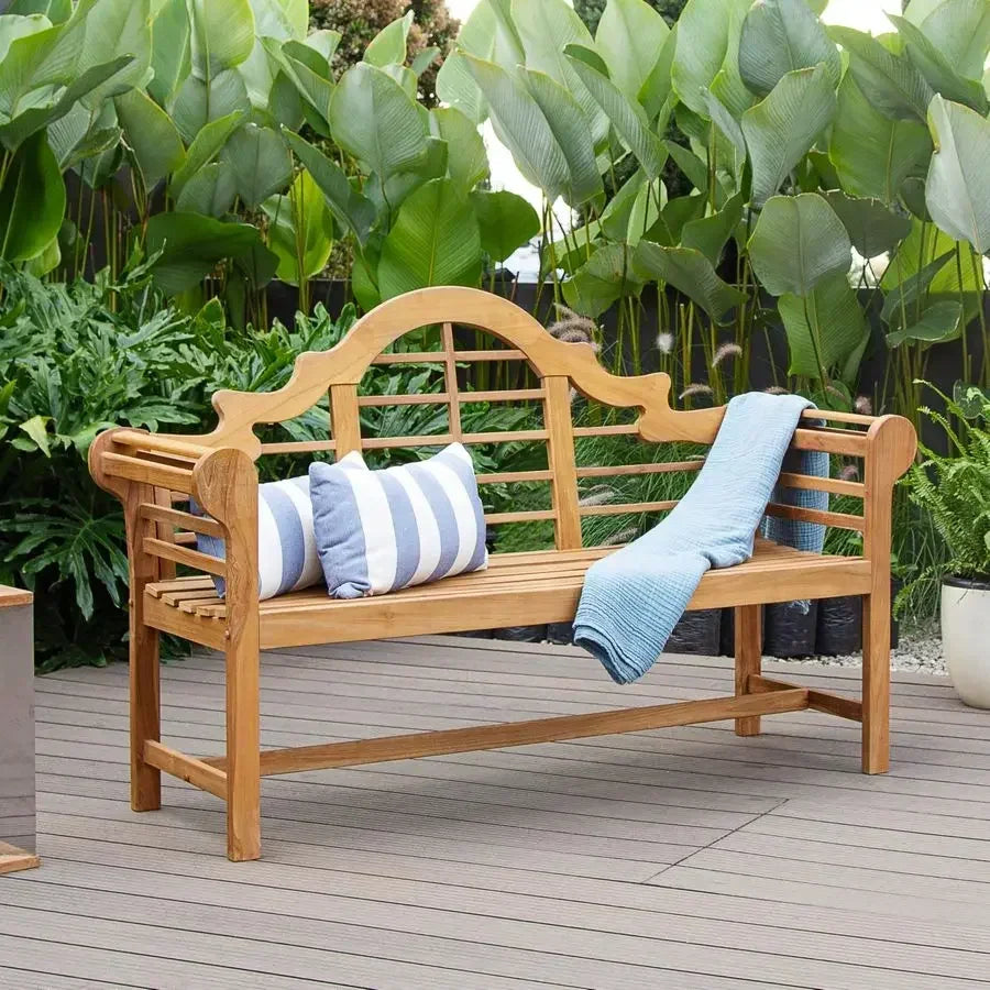 Casual Lutyens Teak Wood Garden Bench Outdoor Patio Seating