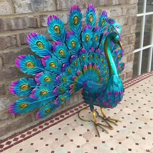 Hign-concerned Peacock Metal Statue Animal Sculpture