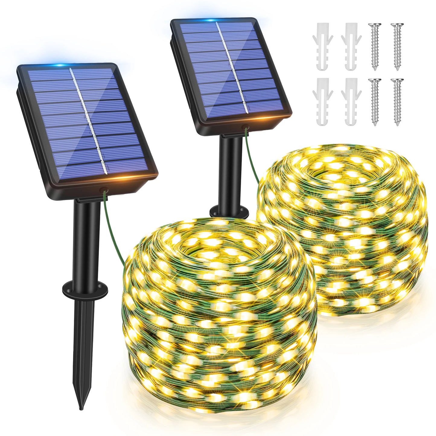 Ollny Solar String Lights Outdoor 2 Pack 240 LED