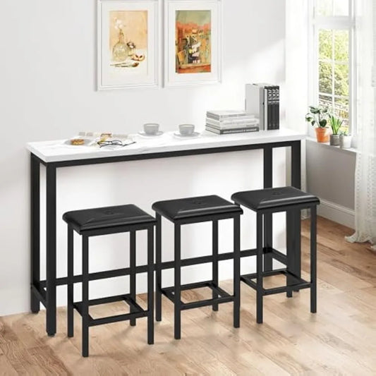 DAFIFY Modern Faux Marble Counter Height Bar Table Set