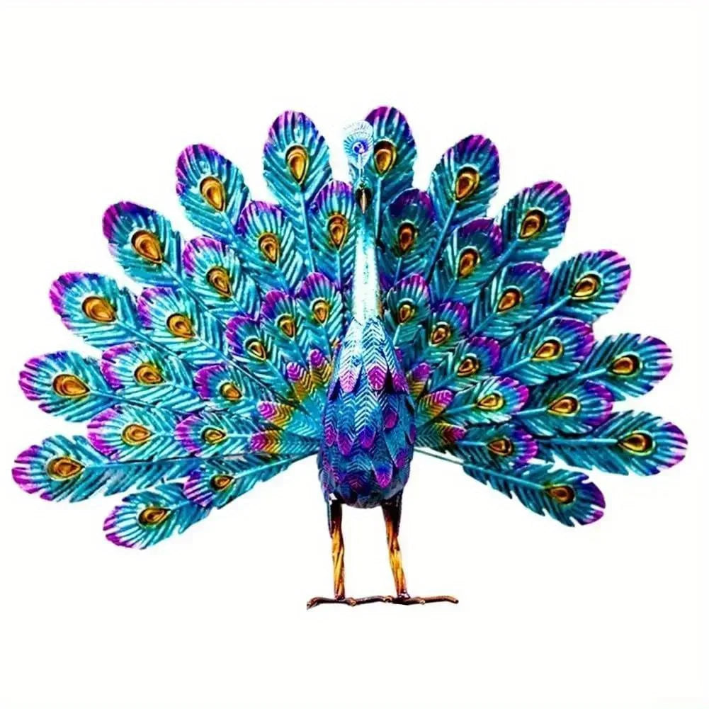 Hign-concerned Peacock Metal Statue Animal Sculpture