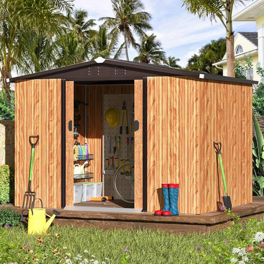 Outdoor Storage Shed With Sliding Door Cabinet For Garden