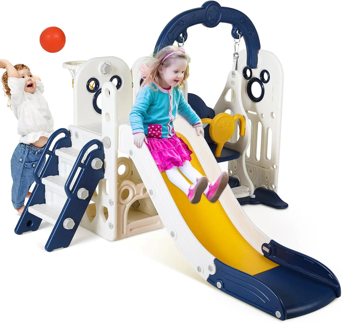 Kids Durable Playground Swing Slide Climber 6 in 1