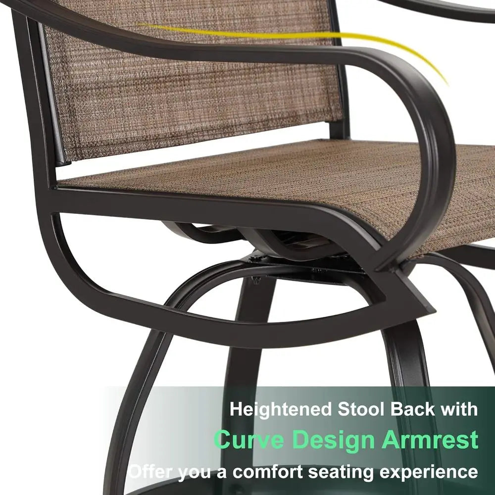 MKDK All-Weather Patio Bar Stools Set Of Two Durable