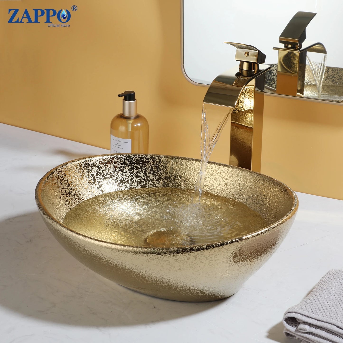 Torayvino Vessel Sink With Faucet Drain Ceramic Oval Bathroom Sink