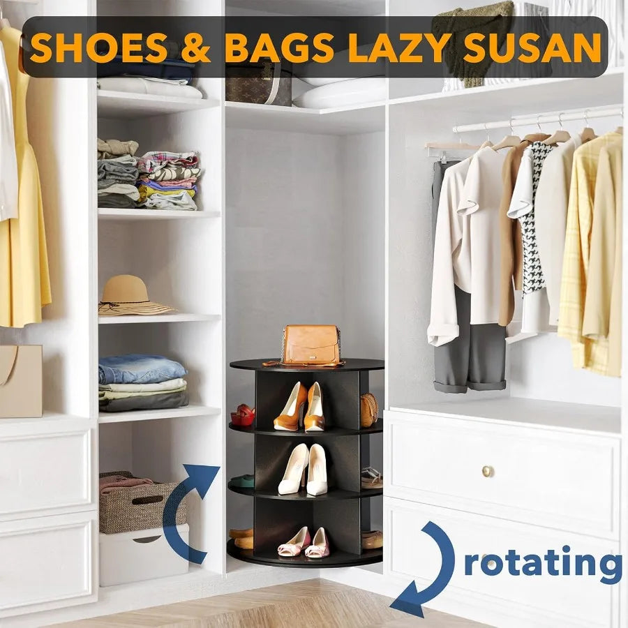 Hign-concerned 3 Tier Rotating Shoe Rack Tower Display