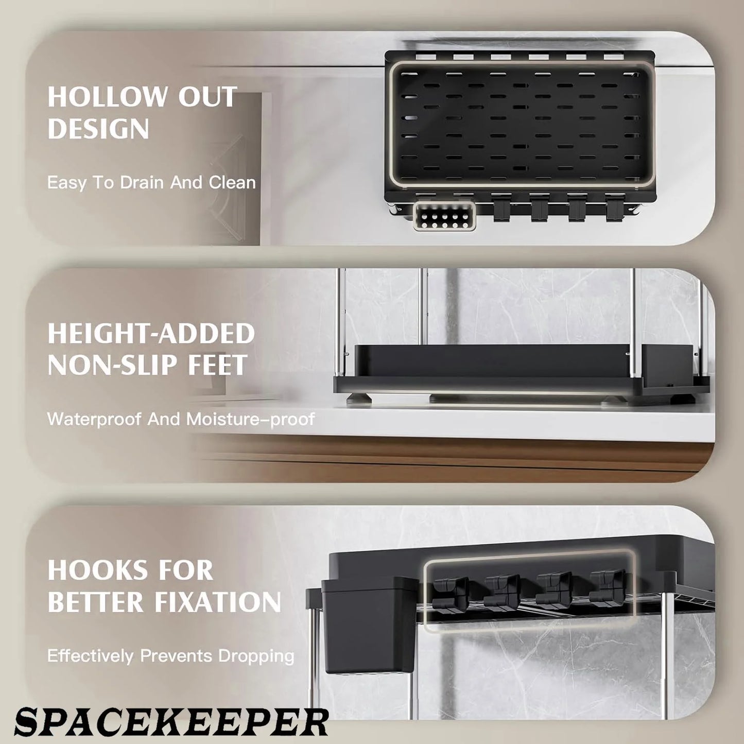 Two Pack Under Sink Organizers Two Tier Adjustable Storage