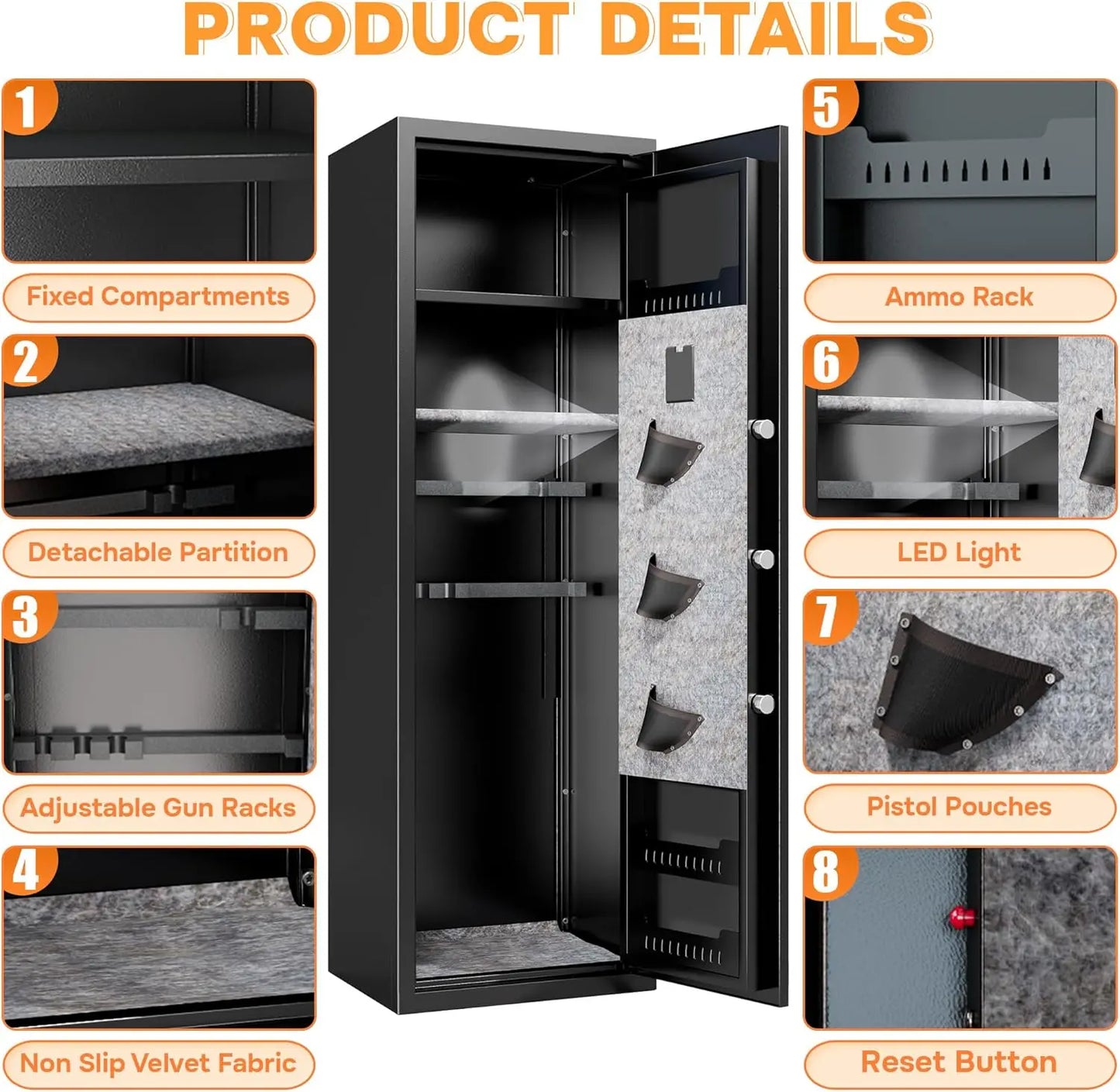 Hign-concerned Fingerprint Gun Safe for Rifles and Pistols