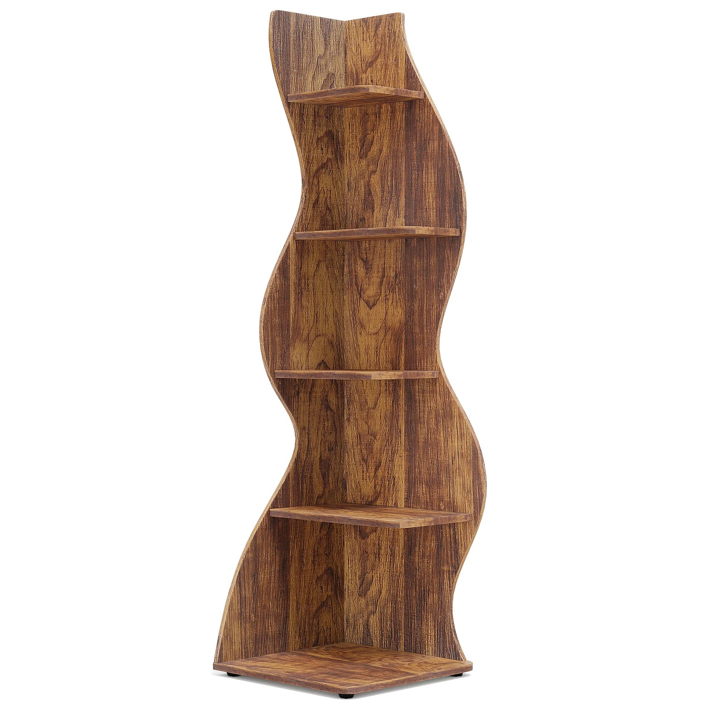 Tribesigns Corner Shelf Five Tier Wall Bookshelf Wood