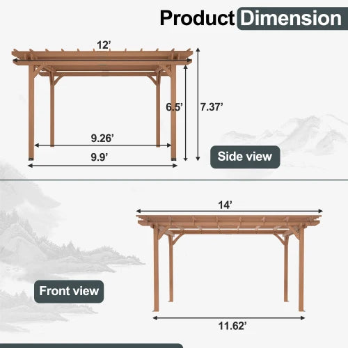 Wooden Outdoor Pergola Gazebo For Patio Garden Plant Support