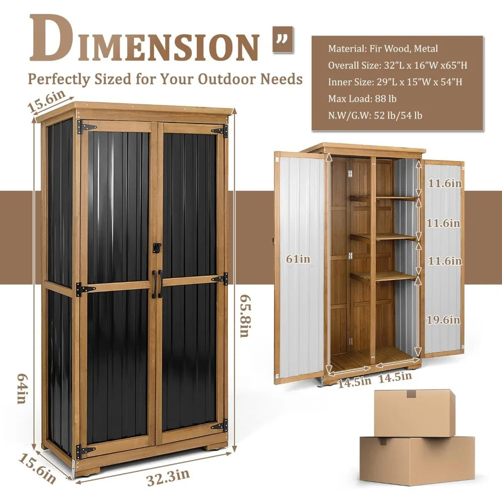 Outdoor Storage Cabinet Weatherproof With Shelves