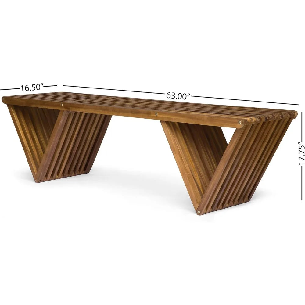 Esme Outdoor Acacia Wood Bench For Garden Patio Setting