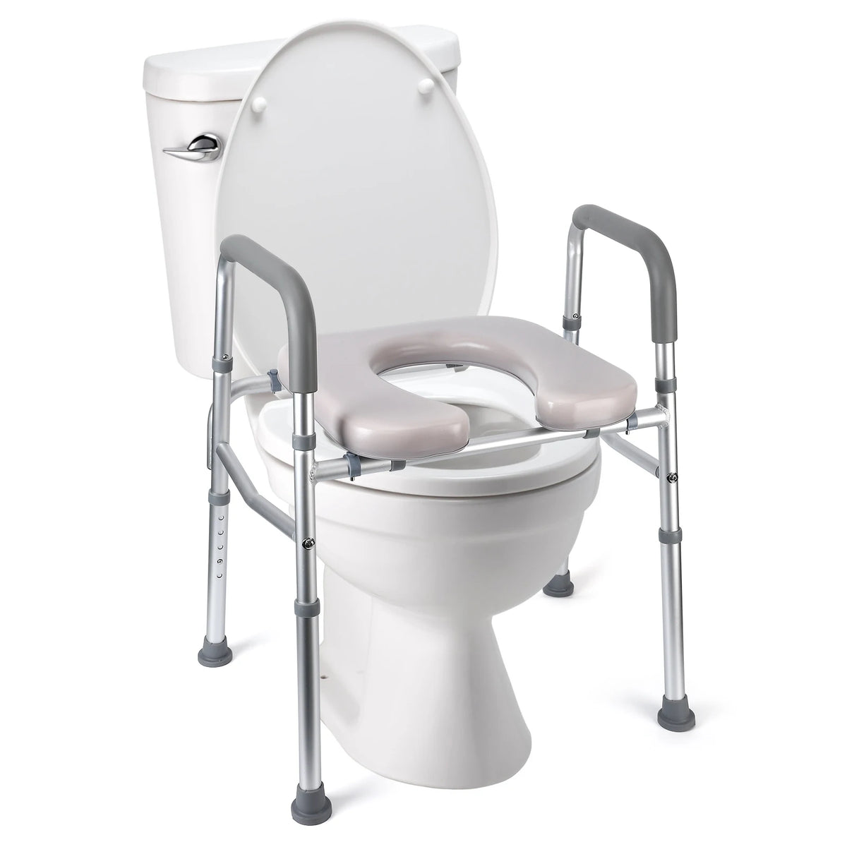 TWISTER CK Raised Toilet Seat With Padded Adjustable Commode Frame