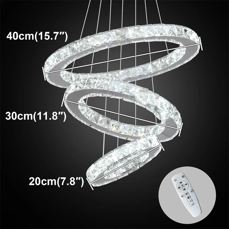 GreeLustrBulbs Modern Crystal LED Chandelier With Remote
