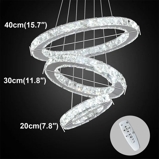 GreeLustrBulbs Modern Crystal LED Chandelier With Remote
