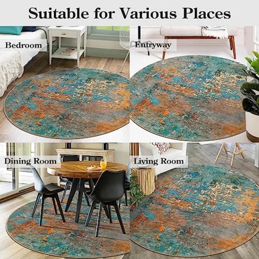 Modern Abstract Round Rug For Living Room And Bedroom