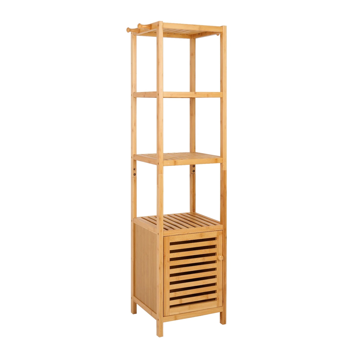 Bamboo Freestanding Bathroom Cabinet Storage Corner Rack